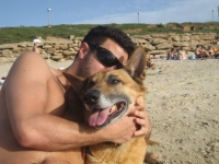 Star and Gil on the beach in Tel Aviv