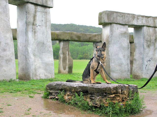 Wyatt visits Stonehenge II in Hunt, Texas