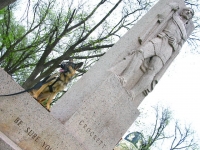 Wyatt at Davey Crocket Memorial in Ozona, Texas