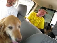 Wyatt training with Leo in his truck