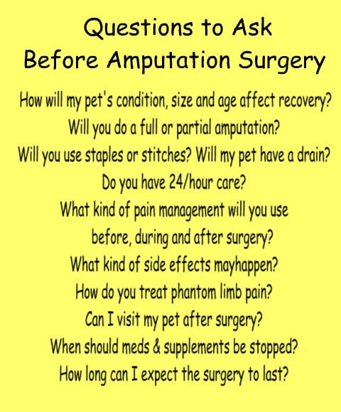 Questions to ask before amputation surgery