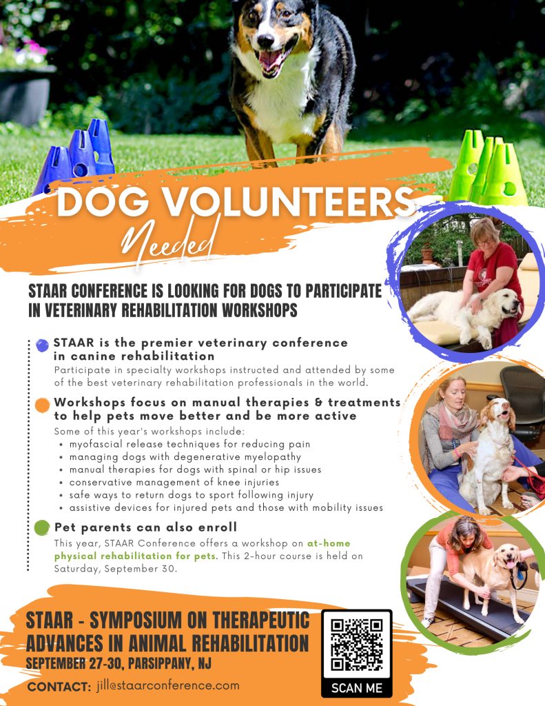 STARR Tripawd Rehab Therapy Event Volunteers Needed