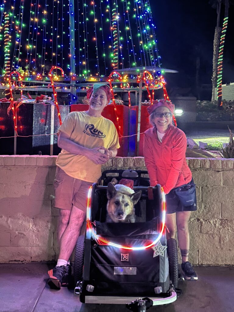 Tripawds "Admin Guy" Jim, Spokesdawg Nellie B., and Rene, aka "Jerry"