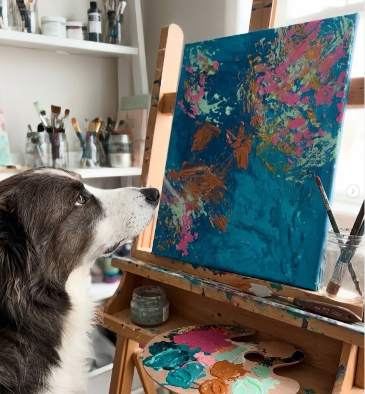 Leonard Lee the painting trick dog.