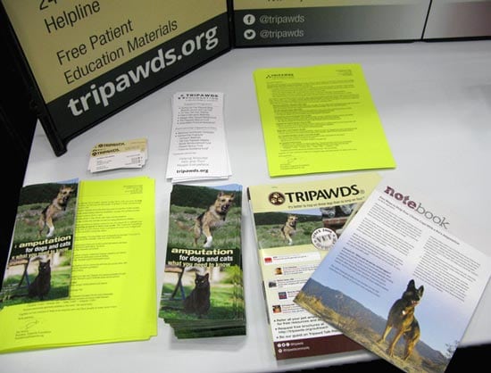 Tripawds Materials and Free Vet Clinic Brochures