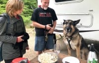 Stewie and Allensong visit Tripawds HQ