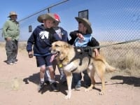 Jerry makes new friends at the Trinity Site in New Mexico