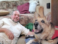 Jerry and Jim rest after workamping at Vickers Ranch