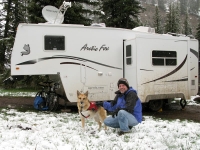 Boondocking in the snow at Williams Creek campground