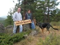 Jim, Rene and Wyatt dedicate Jerry's Acres with Sign