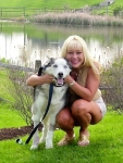 Kim and Buster the Siberian Husky Chondrosarcoma Cancer Dog