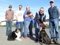 Six legged dog party with Lucy and Teddy in Eureka, CA.